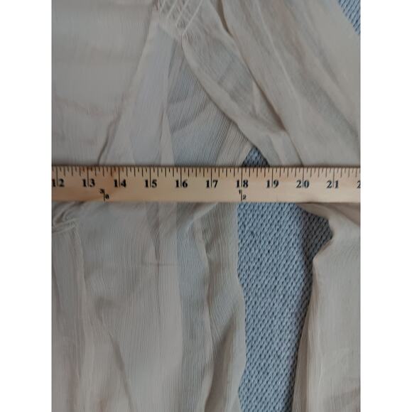 Studio M Rebecca Blouse Womens Large Wheat Brown Lined Shear Summer Casual - Picture 11 of 14